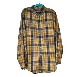 Timberland Weathergear Men's Button-down Shirt in Orange and Blue Plaid Size L